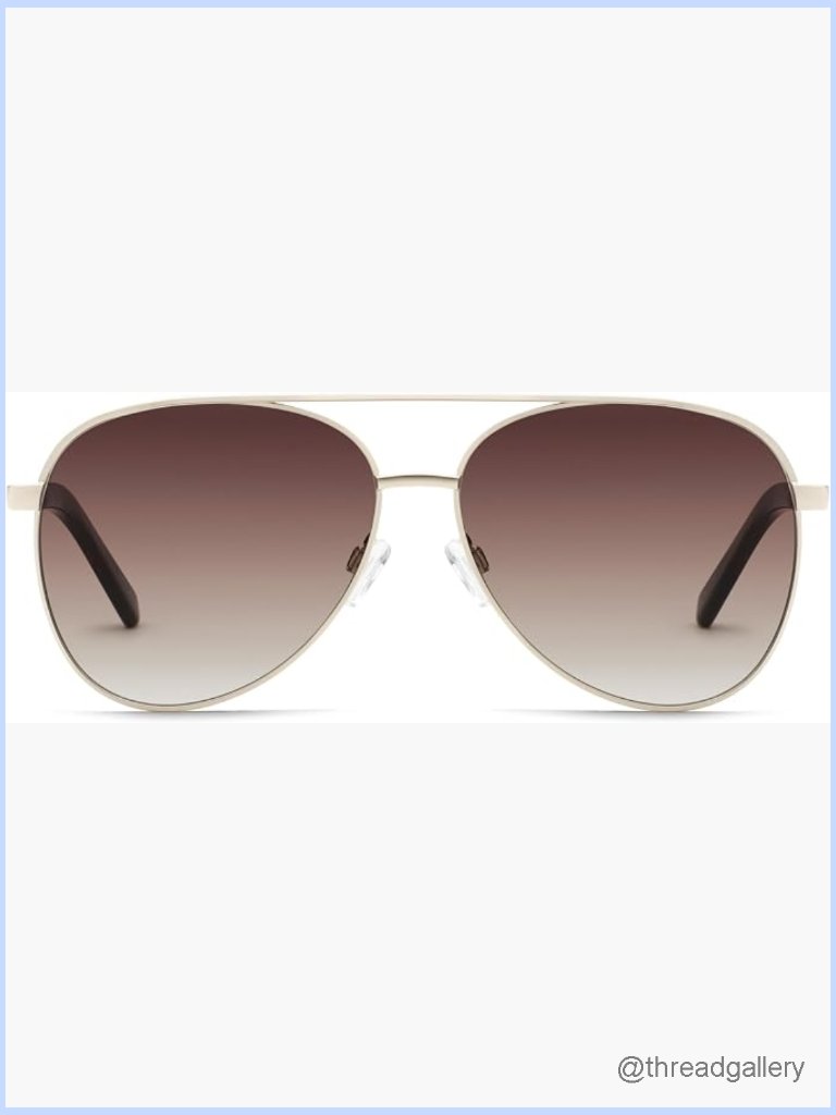 Gold Aviator Sunglasses With Polarized Gradient Lenses